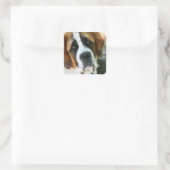 St. Bernard Quadratischer Aufkleber (Tasche)