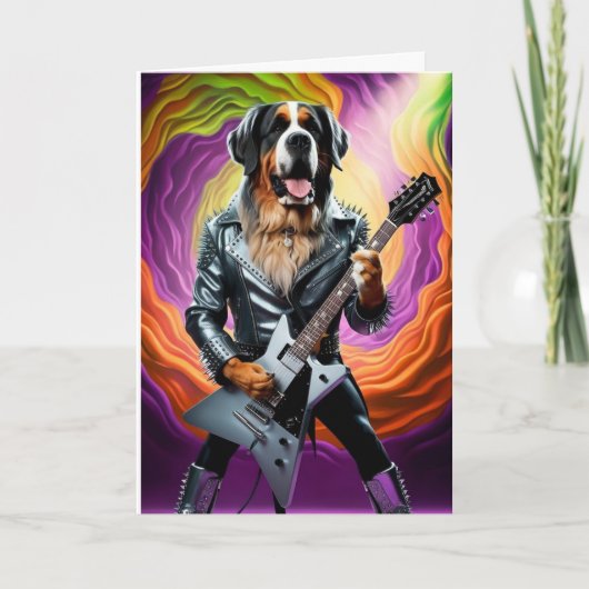 St. Bernard Rock Star Card Karte (Vorderseite)