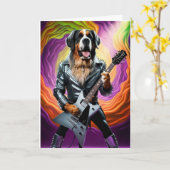 St. Bernard Rock Star Card Karte (Gelbe Blume)