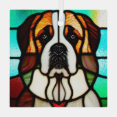 St. Bernard "Stains Glass" Ornament Aus Glas (Rückseite)