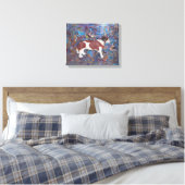 St. Bernard Stretched Canvas Print Leinwanddruck (Insitu (Schlafzimmer))