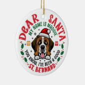 St. Bernard Swiss Dog Weihnachten Personalisiert Keramik Ornament (Rechts)