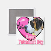 St. Bernard Valentine's Day Geschenke Magnet (Vorderseite/Rückseite)
