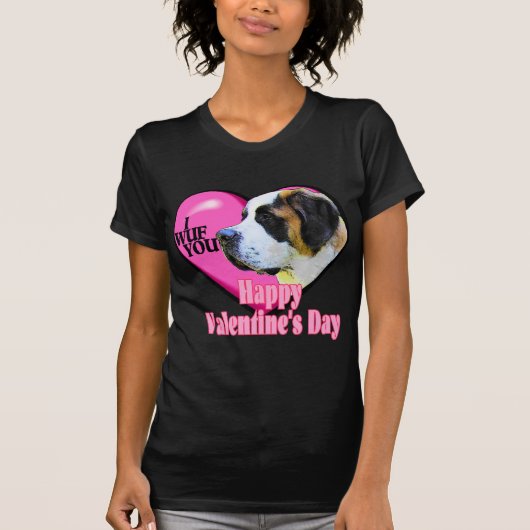 St. Bernard Valentine's Day Geschenke T-Shirt (Vorderseite)