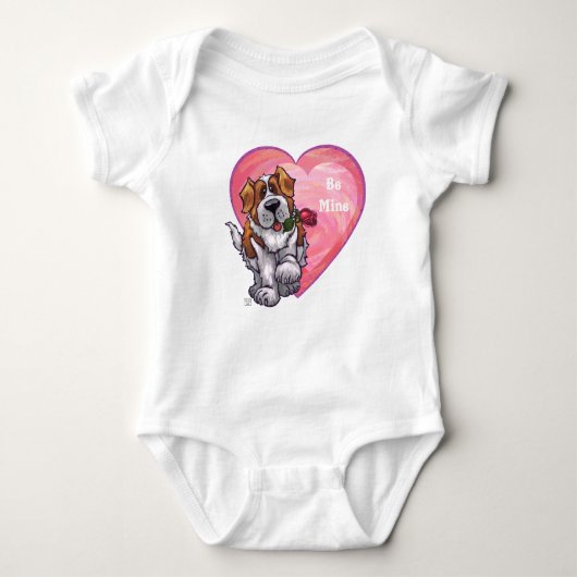 St. Bernard Valentinstag Baby Strampler (Vorderseite)