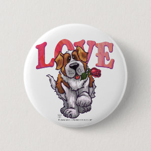 St. Bernard Valentinstag Button