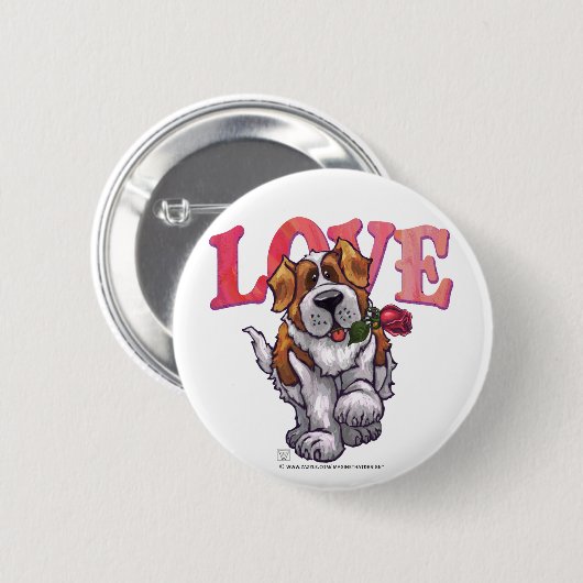 St. Bernard Valentinstag Button (Vorne & Hinten)