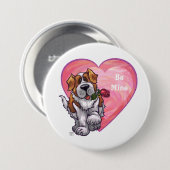 St. Bernard Valentinstag Button (Vorne & Hinten)