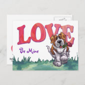 St. Bernard Valentinstag Feiertagspostkarte (Vorne/Hinten)
