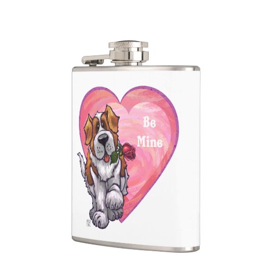 St. Bernard Valentinstag Flachmann (Links)