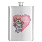 St. Bernard Valentinstag Flachmann (Vorderseite)