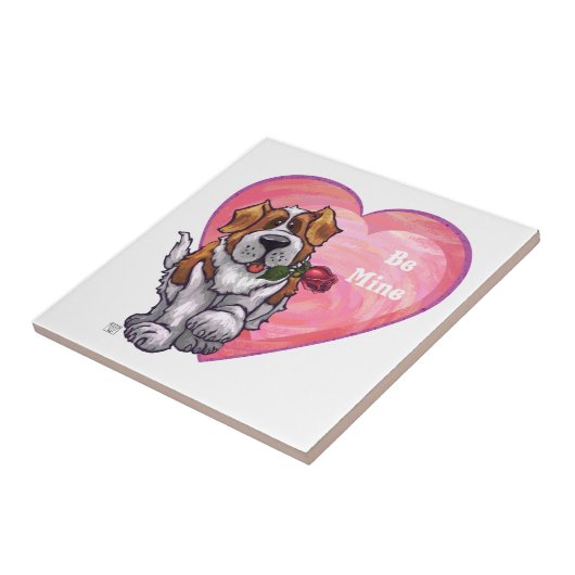 St. Bernard Valentinstag Fliese (Seite)