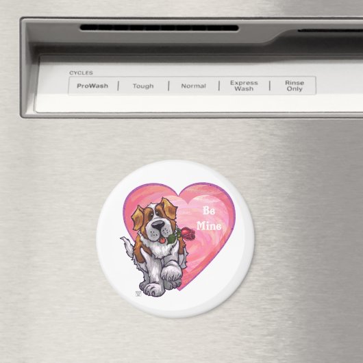 St. Bernard Valentinstag Magnet (In Situ (Geschirrspüler))