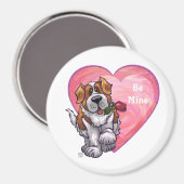 St. Bernard Valentinstag Magnet (Vorderseite/Rückseite)