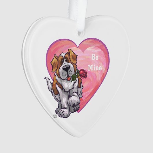 St. Bernard Valentinstag Ornament (Vorderseite)