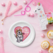 St. Bernard Valentinstag Pappteller (Party)