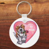 St. Bernard Valentinstag Schlüsselanhänger (Vorderseite)
