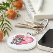 St. Bernard Valentinstag Schlüsselanhänger (Vorderseite rechts)