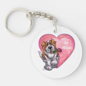 St. Bernard Valentinstag Schlüsselanhänger (Vorderseite)