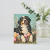 St. Bernard Vintag Oster Postkarte (Stehend Vorderseite)