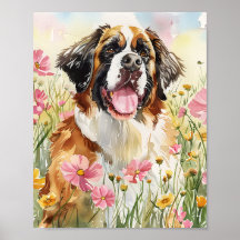St. Bernard Wall Art Geschenk für Hunde Liebhaber 