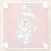 St. Bernard Weihnachten am Roten Meer Glasuntersetzer (Rückseite)
