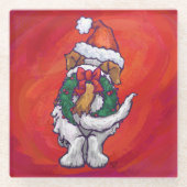 St. Bernard Weihnachten am Roten Meer Glasuntersetzer (Vorderseite)