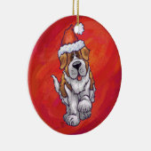 St. Bernard Weihnachten am Roten Meer Keramikornament (Rechts)