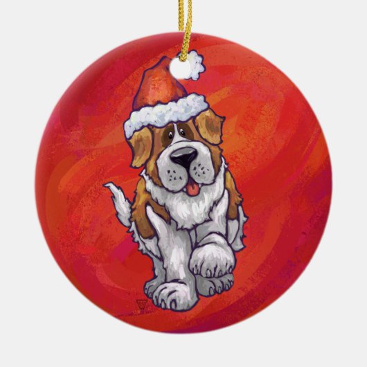 St. Bernard Weihnachten am Roten Meer Keramikornament (Vorne)