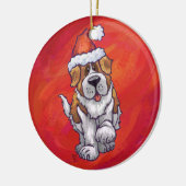 St. Bernard Weihnachten am Roten Meer Keramikornament (Links)