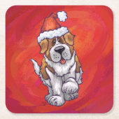 St. Bernard Weihnachten am Roten Meer Rechteckiger Pappuntersetzer (Vorderseite)
