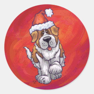 St. Bernard Weihnachten am Roten Meer Runder Aufkleber