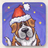 St. Bernard Weihnachten Getränkeuntersetzer (Vorderseite)