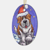 St. Bernard Weihnachten Keramikornament (Links)