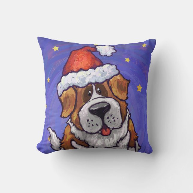 St. Bernard Weihnachten Kissen (Vorderseite)