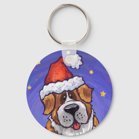 St. Bernard Weihnachten Schlüsselanhänger (Vorderseite)