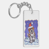St. Bernard Weihnachten Schlüsselanhänger (Vorderseite links)