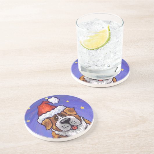 St. Bernard Weihnachten Untersetzer (Seite)