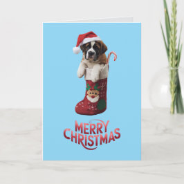 St. Bernard Weihnachts-Strumpf Feiertagskarte
