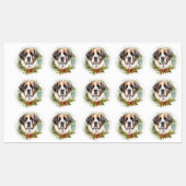 St. Bernard Weihnachtsfeiertag Etiketten (Blatt)