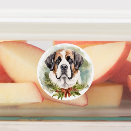 St. Bernard Weihnachtsfeiertag Etiketten (Befestigt)