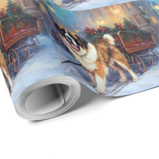 St. Bernard Weihnachtsfeiertag Geschenkpapier (Rolleneckpunkt)