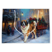 St. Bernard Weihnachtsfeiertag Große Geschenktüte (Vorderseite)