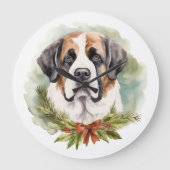 St. Bernard Weihnachtsfeiertag Große Wanduhr (Vorderseite)