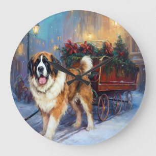 St. Bernard Weihnachtsfeiertag Große Wanduhr