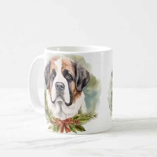St. Bernard Weihnachtsfeiertag Kaffeetasse (Vorderseite Links)