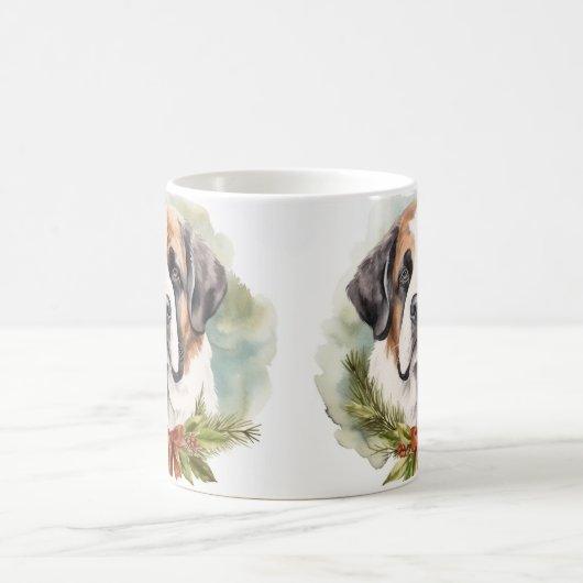 St. Bernard Weihnachtsfeiertag Kaffeetasse (Mittel)