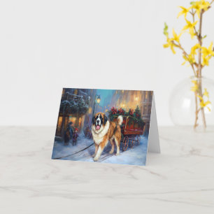 St. Bernard Weihnachtsfeiertag Karte