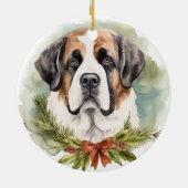 St. Bernard Weihnachtsfeiertag Keramik Ornament (Hinten)