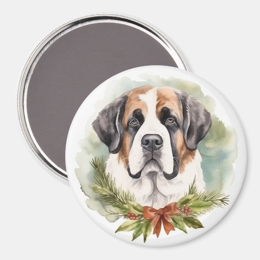 St. Bernard Weihnachtsfeiertag Magnet (Vorderseite/Rückseite)